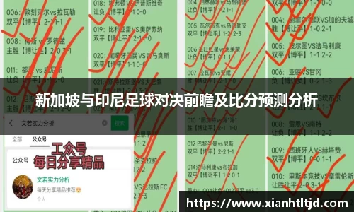 新加坡与印尼足球对决前瞻及比分预测分析